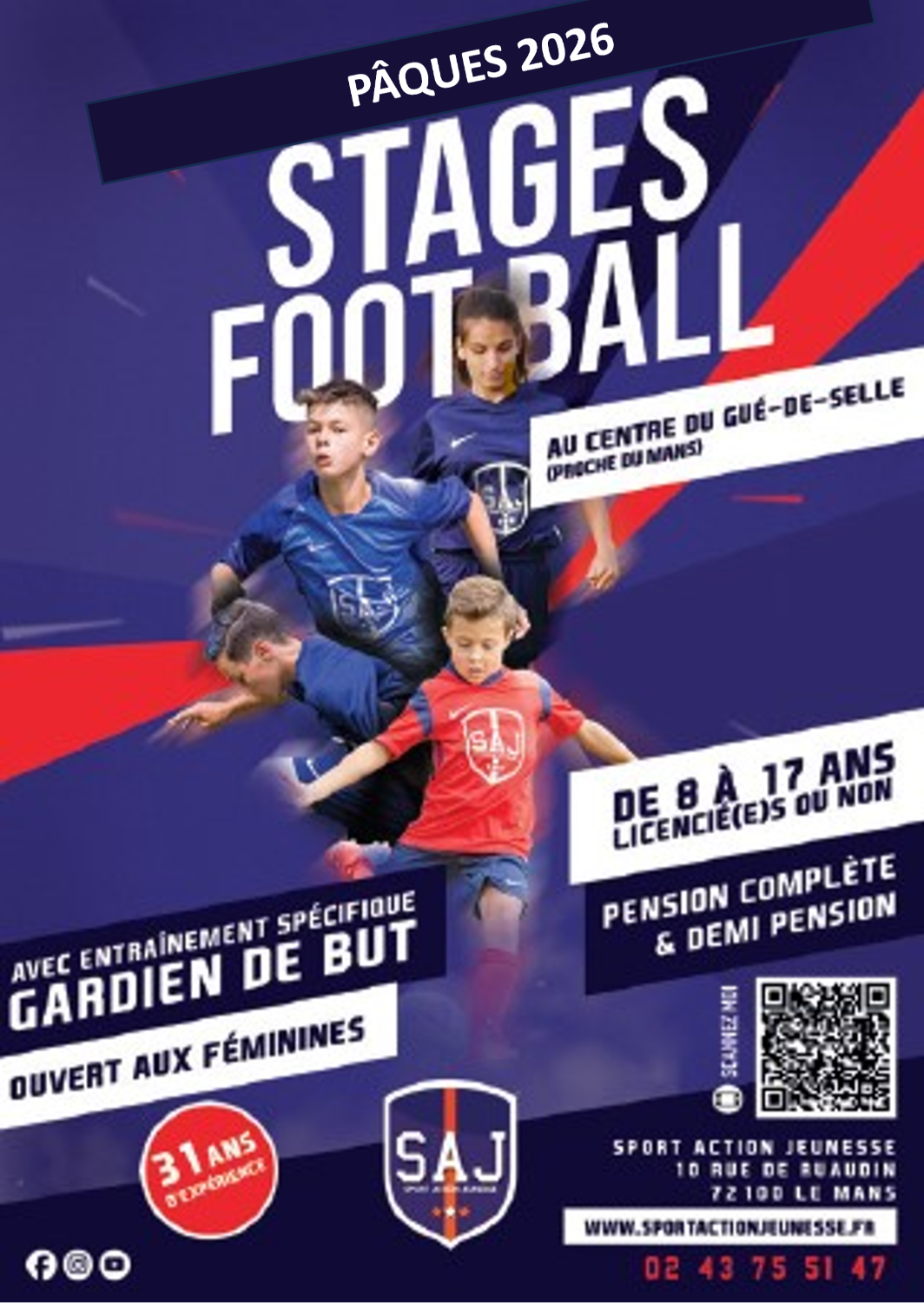 Stage de football Gué-de-Selle - Avril 2026
