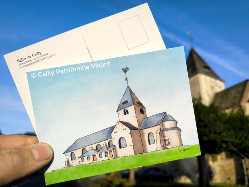 Carte postale de l'église Saint-Martin par Louis