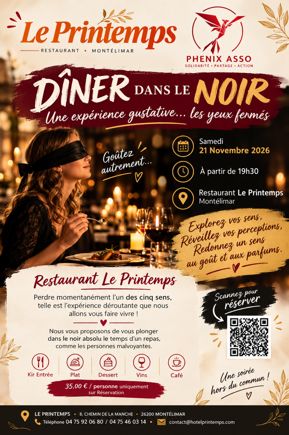 Repas dans le noir